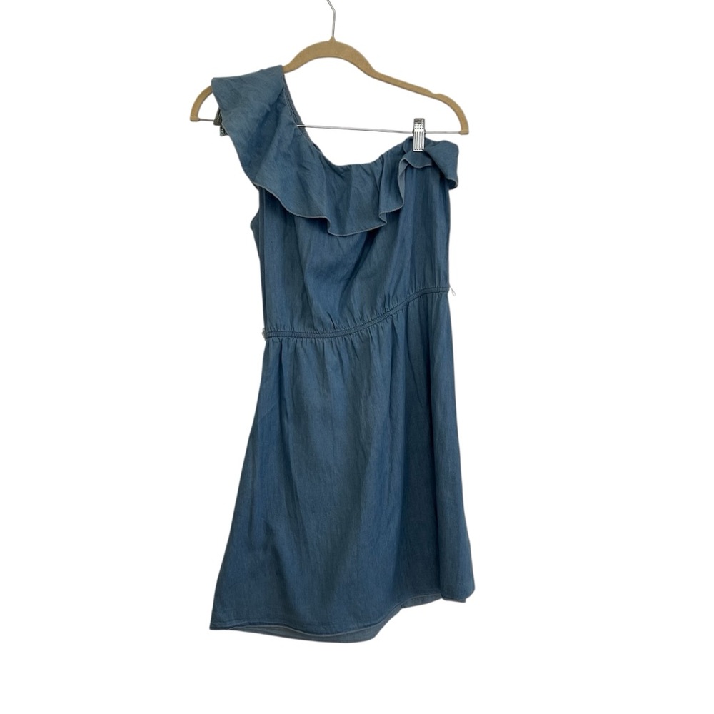 Speechless Denim Blue Cotton One Shoulder Short Western Dress Size Medium